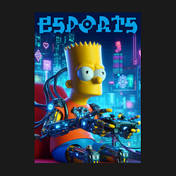 Свитшот хлопковый мужской Cyber Bart Simpson - esport, цвет: черный — фото 2