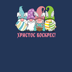 Свитшот хлопковый мужской ХВ пасхальные гномы с яйцами, цвет: тёмно-синий — фото 2