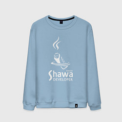 Свитшот хлопковый мужской Senior shawa developer white, цвет: мягкое небо