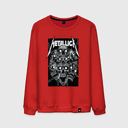 Свитшот хлопковый мужской Metallica - skulls, цвет: красный