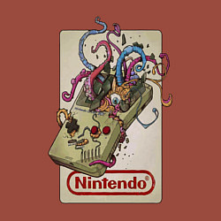 Свитшот хлопковый мужской Game boy tentacles, цвет: кирпичный — фото 2