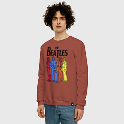 Свитшот хлопковый мужской The Beatles all, цвет: кирпичный — фото 2