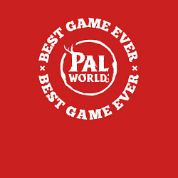 Свитшот хлопковый мужской Символ Palworld и круглая надпись best game ever, цвет: красный — фото 2