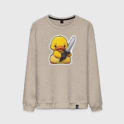 Свитшот хлопковый мужской Боевой утенок, цвет: миндальный