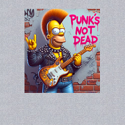 Свитшот хлопковый мужской Homer Simpson - punks not dead, цвет: меланж — фото 2