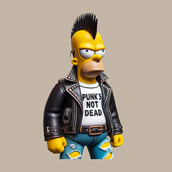 Свитшот хлопковый мужской The harsh Homer Simpson - punks not dead, цвет: миндальный — фото 2