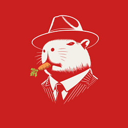 Свитшот хлопковый мужской Капибара гангстер с морковкой, цвет: красный — фото 2