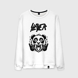 Свитшот хлопковый мужской Slayer - rock panda, цвет: белый