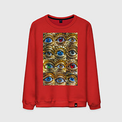 Мужской свитшот Глаза разноцветные из золота в стиле стимпанк