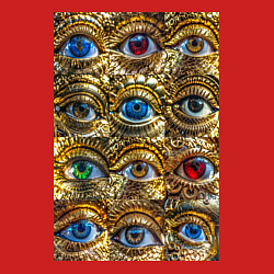 Свитшот хлопковый мужской Глаза разноцветные из золота в стиле стимпанк, цвет: красный — фото 2