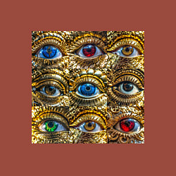 Свитшот хлопковый мужской Золотые глаза разного цвета в стиле стимпанк, цвет: кирпичный — фото 2