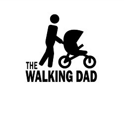 Свитшот хлопковый мужской The walking dad with child, цвет: белый — фото 2