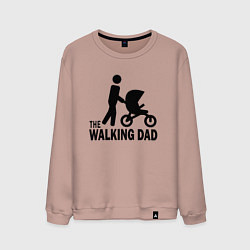Свитшот хлопковый мужской The walking dad with child, цвет: пыльно-розовый