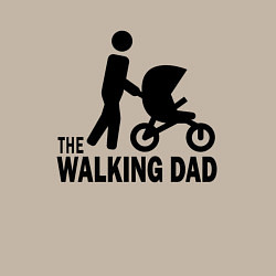 Свитшот хлопковый мужской The walking dad with child, цвет: миндальный — фото 2