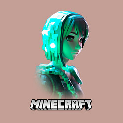 Свитшот хлопковый мужской Minecraft девушка из зеленых кубиков, цвет: пыльно-розовый — фото 2