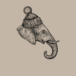 Свитшот хлопковый мужской Слон в шапке, цвет: миндальный — фото 2