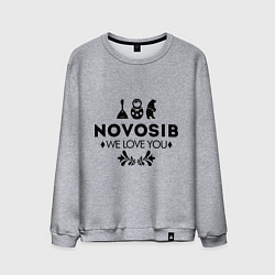 Свитшот хлопковый мужской Novosib: we love you, цвет: меланж