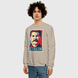 Свитшот хлопковый мужской Face Stalin, цвет: миндальный — фото 2