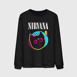 Мужской свитшот Nirvana rock star cat