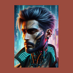 Свитшот хлопковый мужской Cyber dude - ai art, цвет: кирпичный — фото 2