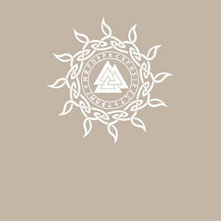 Свитшот хлопковый мужской Символика валькнут и круг рун, цвет: миндальный — фото 2