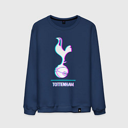 Свитшот хлопковый мужской Tottenham FC в стиле glitch, цвет: тёмно-синий