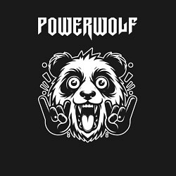 Свитшот хлопковый мужской Powerwolf rock panda, цвет: черный — фото 2
