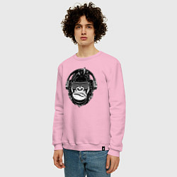 Свитшот хлопковый мужской Music gorilla, цвет: светло-розовый — фото 2