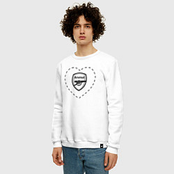 Свитшот хлопковый мужской Лого Arsenal в сердечке, цвет: белый — фото 2