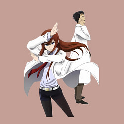 Свитшот хлопковый мужской Врата Штейна Ринтаро Курису Макисэ, цвет: пыльно-розовый — фото 2