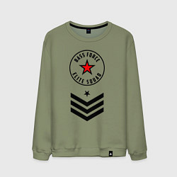 Свитшот хлопковый мужской Сила басов - элитный отряд, цвет: авокадо