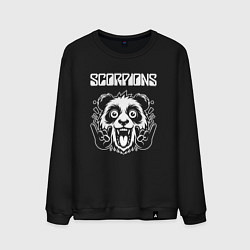 Свитшот хлопковый мужской Scorpions rock panda, цвет: черный