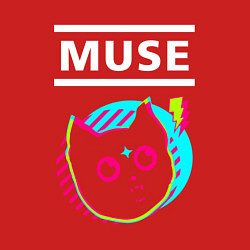 Свитшот хлопковый мужской Muse rock star cat, цвет: красный — фото 2