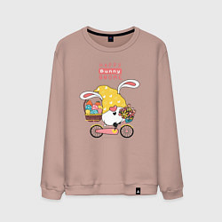 Мужской свитшот Пасхальный гном на велосипеде