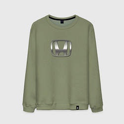 Свитшот хлопковый мужской Honda logo auto grey, цвет: авокадо