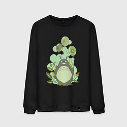 Свитшот хлопковый мужской Green Totoro, цвет: черный