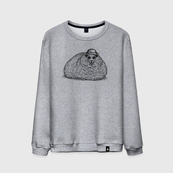 Свитшот хлопковый мужской Овечка в панаме, цвет: меланж
