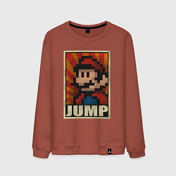 Свитшот хлопковый мужской Jump Mario, цвет: кирпичный