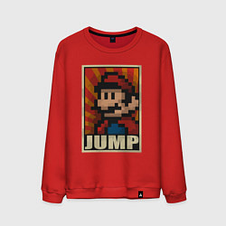 Свитшот хлопковый мужской Jump Mario, цвет: красный