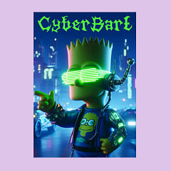 Свитшот хлопковый мужской Cyber Bart - neon glow ai art, цвет: лаванда — фото 2