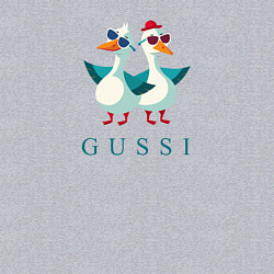 Свитшот хлопковый мужской Гуси в очках, цвет: меланж — фото 2