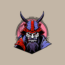 Свитшот хлопковый мужской Samurai evil face, цвет: миндальный — фото 2
