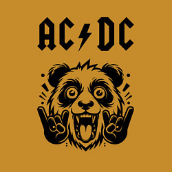 Свитшот хлопковый мужской AC DC - rock panda, цвет: горчичный — фото 2