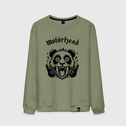 Свитшот хлопковый мужской Motorhead - rock panda, цвет: авокадо