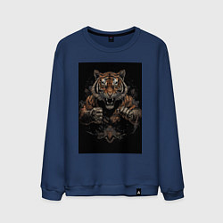 Мужской свитшот Тайский бокс тигр в стойке