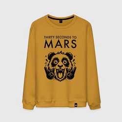 Свитшот хлопковый мужской Thirty Seconds to Mars - rock panda, цвет: горчичный