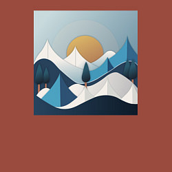 Свитшот хлопковый мужской Горный пейзаж - абстракция с горами, цвет: кирпичный — фото 2