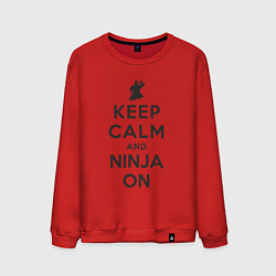 Свитшот хлопковый мужской Keep calm and ninja on, цвет: красный