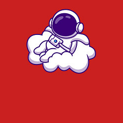 Свитшот хлопковый мужской Космонавт на облачке, цвет: красный — фото 2