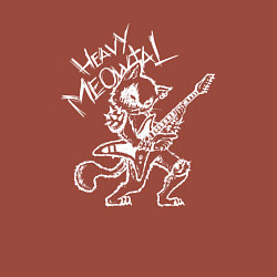 Свитшот хлопковый мужской Кот хеви метал, цвет: кирпичный — фото 2